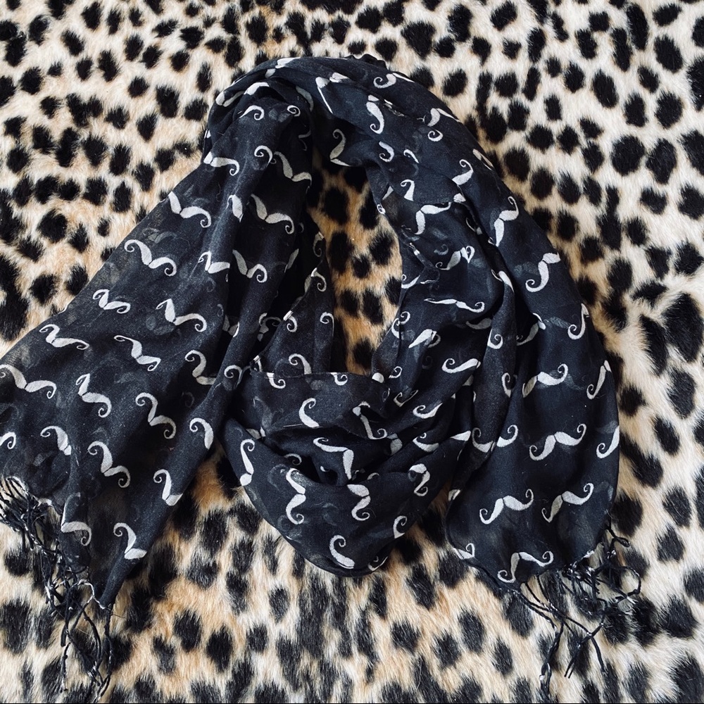 Black mustache scarf